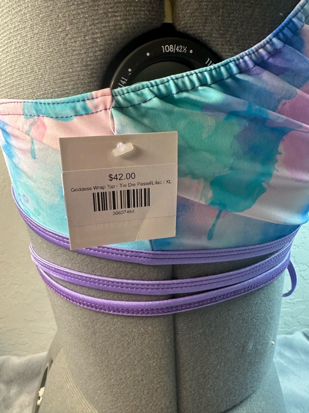 Women’s Pastel Tie-Back Crop Top - Purple Trim - Picture 2 of 5